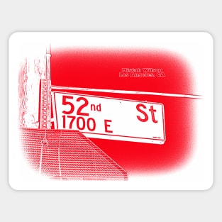 52nd Street, Los Angeles, California DEL RIO WHITE by Mistah Wilson Sticker